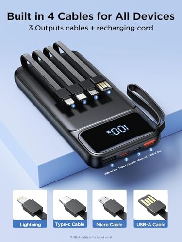 Portable charger with built-in fast charging cable — photo 2