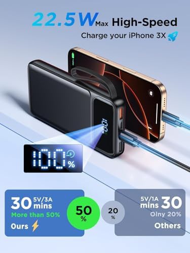 Portable charger with built-in fast charging cable — photo 3