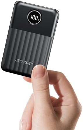 Black ultra slim 10,000 mAh portable charger