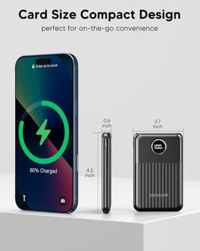Black ultra slim 10,000 mAh portable charger — photo 3