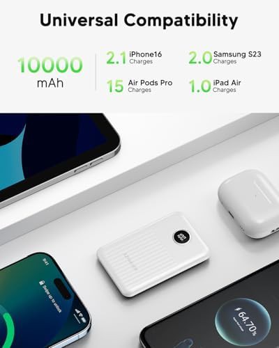 White ultra slim 10,000 mAh battery pack — photo 4