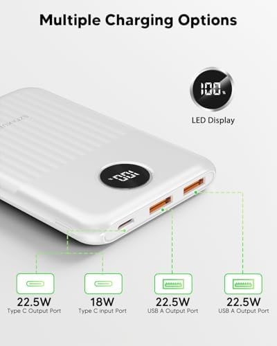 White ultra slim 10,000 mAh battery pack — photo 5