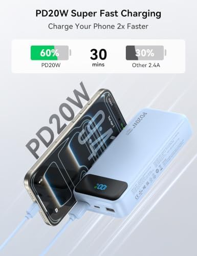 Blue power bank with six outputs — photo 3