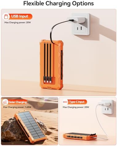 Solar travel power bank with integrated cables — photo 5