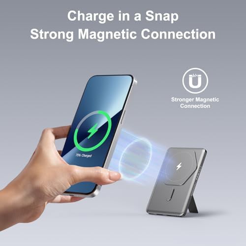 Magnetic slim wireless charger in pink — photo 4