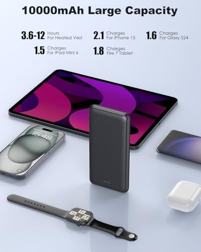 Black 10000mAh USB-C fast charging battery — photo 3