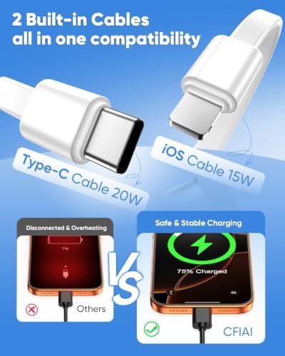 Travel portable charger with built in cables — photo 3