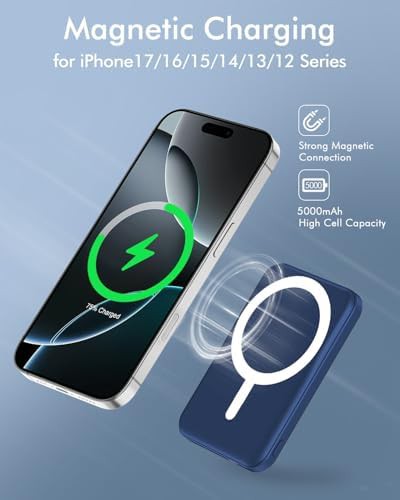Grey slim 5000mAh magnetic power bank — photo 3