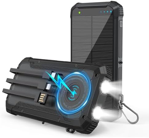 Emergency solar charger with integrated cables