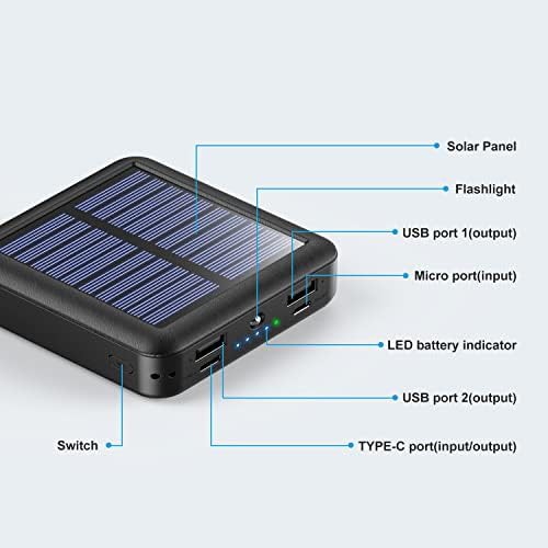 Small solar power bank with built in cables — photo 4