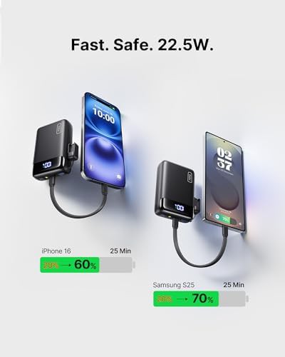Portable charger with built-in cables 20000mAh — photo 4