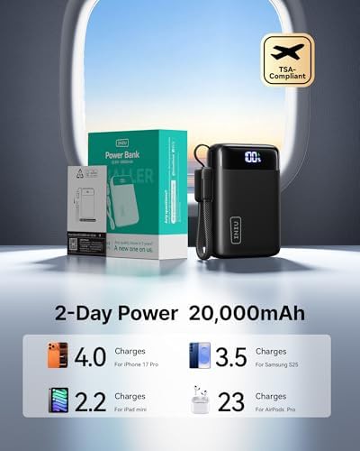 Portable charger with built-in cables 20000mAh — photo 5