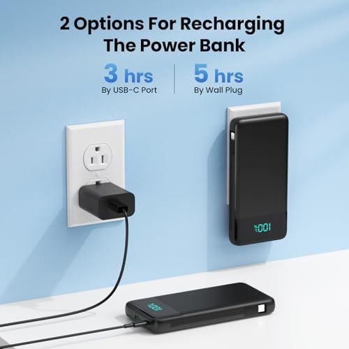 Slim power bank with built-in wall plug — photo 3