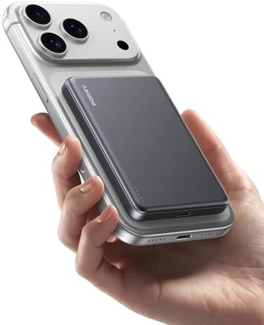 Gray MagSafe compatible magnetic power bank