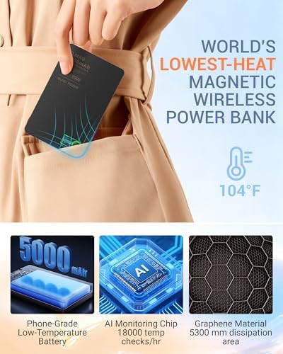 Slim black magnetic watch and phone charger — photo 4