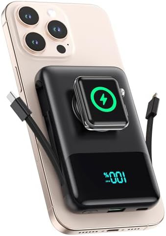 Magnetic wireless charger with Apple Watch support