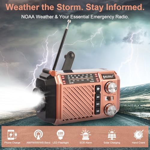 Brown emergency radio and power bank — photo 3