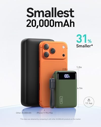 Smallest 20000mah power bank with cables — photo 3