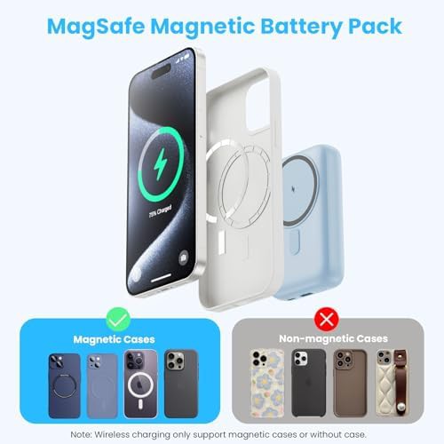 Sky blue magnetic hybrid power bank — photo 5