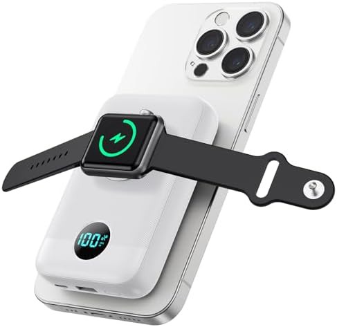 White dual side magnetic power bank
