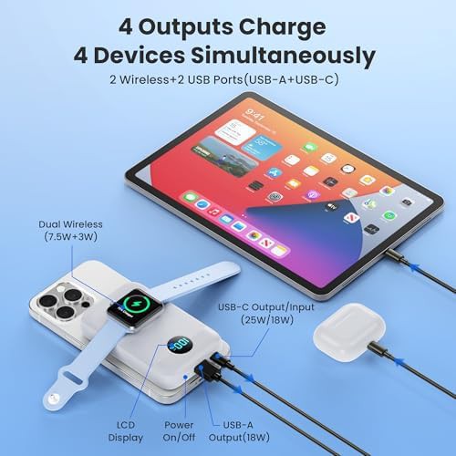 White dual side magnetic power bank — photo 3