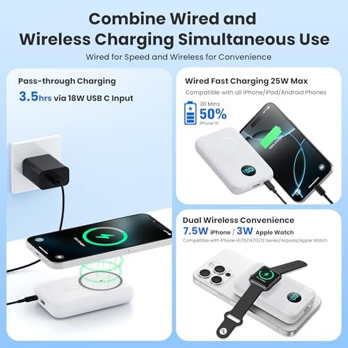 White dual side magnetic power bank — photo 4
