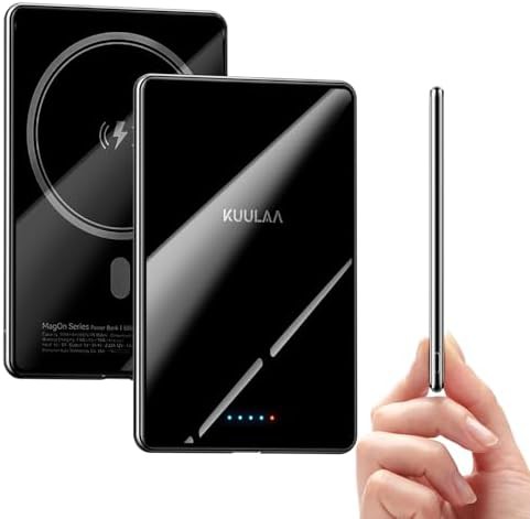 Black mini magnetic wireless battery pack
