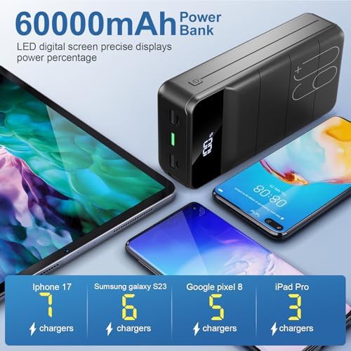 Black high capacity travel charger 60000 mAh — photo 4
