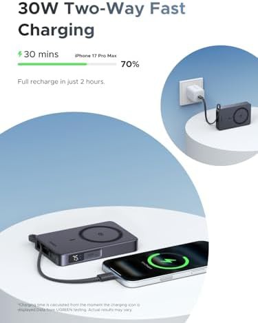 MagFlow wireless power bank with built-in cable — photo 3