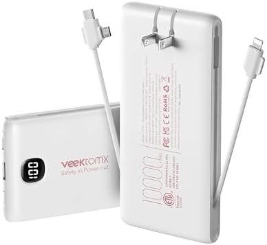 Travel charger with cables and AC wall plug