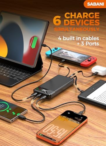 High capacity power bank with four cables — photo 5