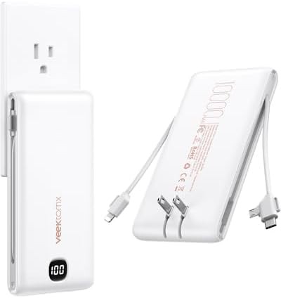 Integrated cables and AC plug travel battery