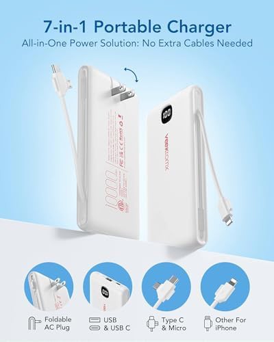 Integrated cables and AC plug travel battery — photo 5