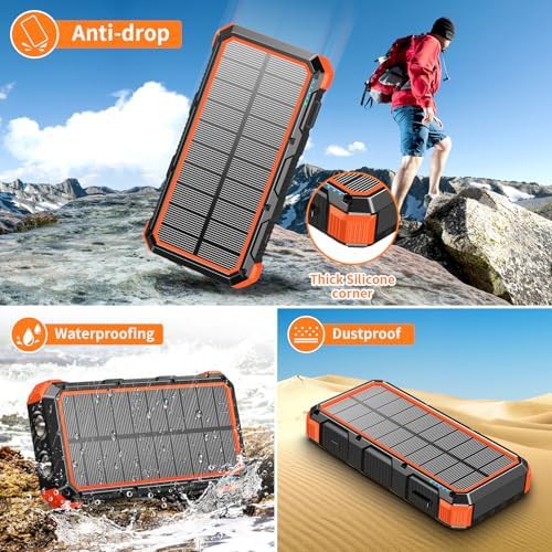 Orange waterproof solar charger with eight outputs — photo 4