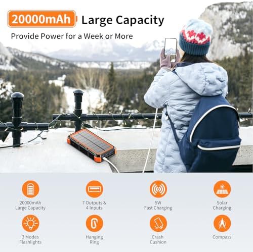 Orange waterproof solar charger with eight outputs — photo 5