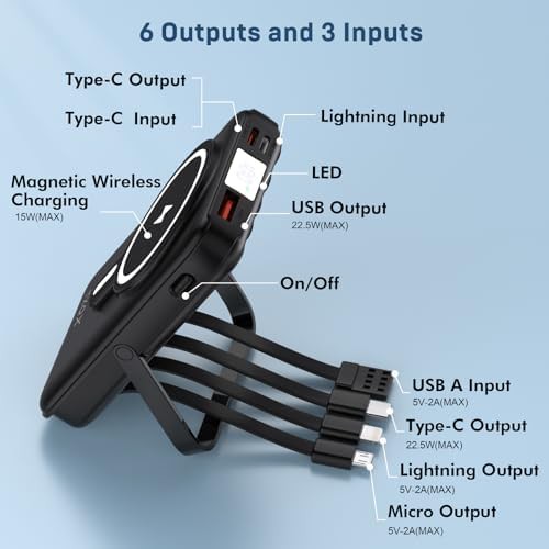 Magnetic portable charger with built-in stand — photo 2