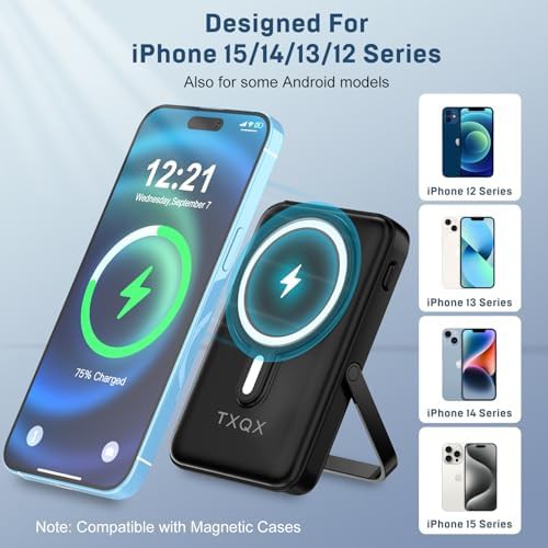 Magnetic portable charger with built-in stand — photo 3