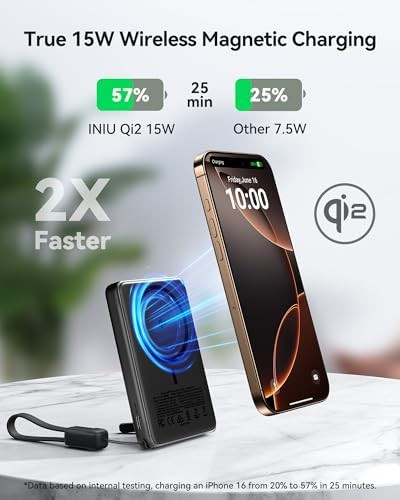Slim magnetic power bank with integrated stand — photo 3