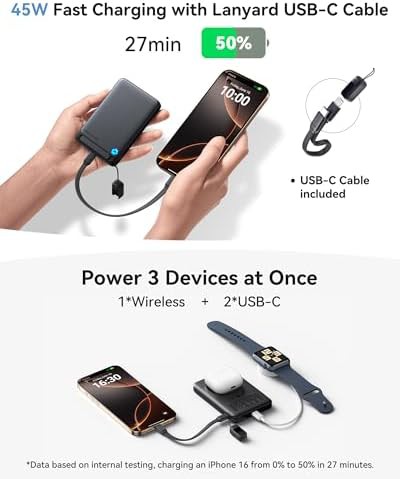Slim magnetic power bank with integrated stand — photo 4