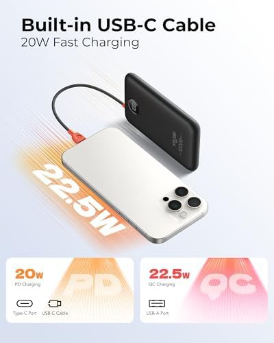 Small slim charger with USB-C cable — photo 3