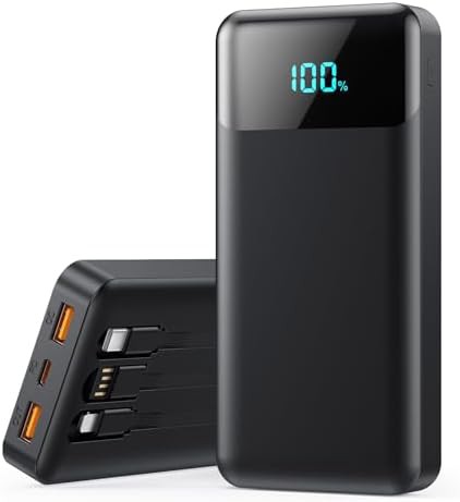 High capacity charger with three built-in cables