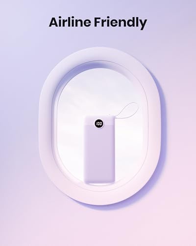 Lavender slim power bank with LED display — photo 5