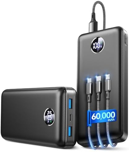 Five Device 60000mAh Portable Charger in Black