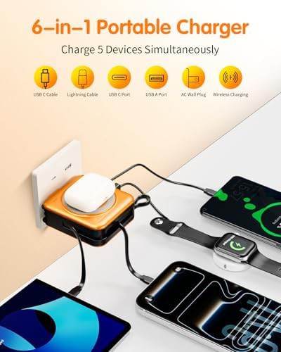 Orange MagSafe charger with built-in cables — photo 4