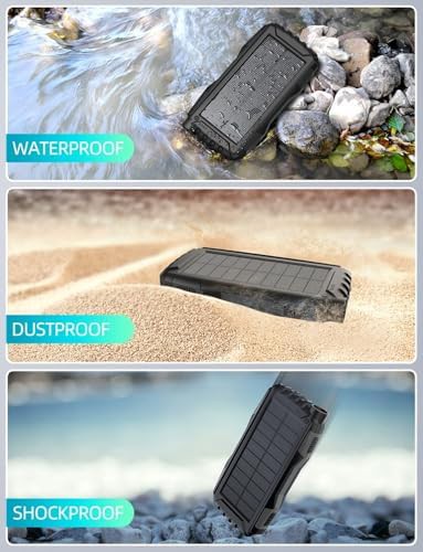 Black solar power bank with flashlight — photo 5