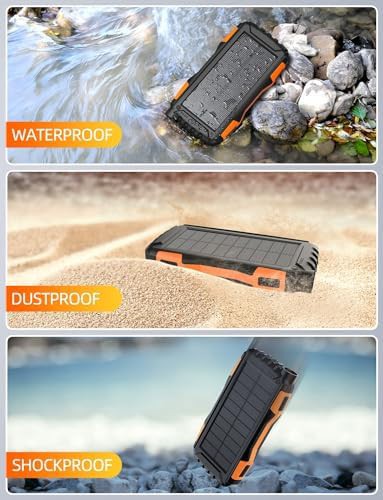 Orange solar power bank with flashlight — photo 5