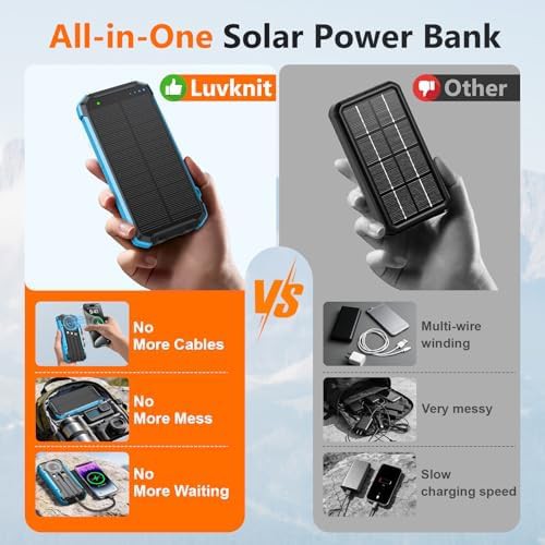 Solar battery pack with three built-in cables — photo 4