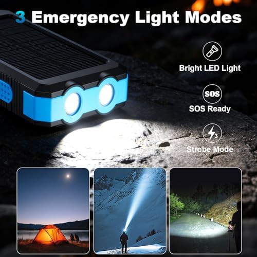 Waterproof solar power bank with dual flashlights — photo 4