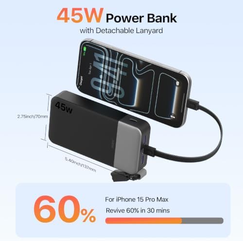 Travel power bank with detachable cable — photo 3