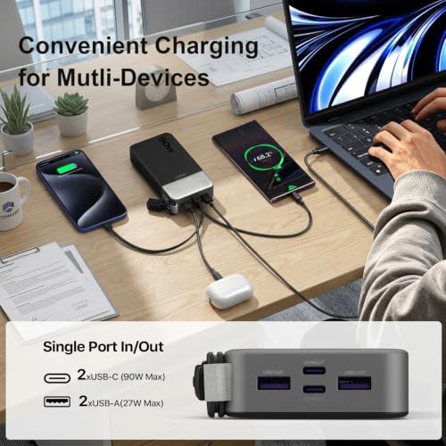Travel power bank 90w with detachable cable — photo 3